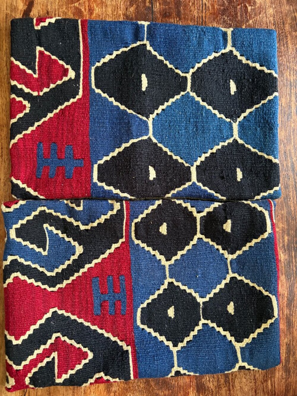 Two vintage Restoration Hardware 100% Turkish Kilm Wool Pillow Covers